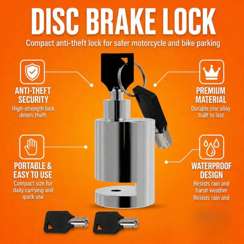 Disc Lock Brake - Universelles Motorrad-Scheibenbremsenschloss, Diebstahlsicherung für Motorräder, Räder,
