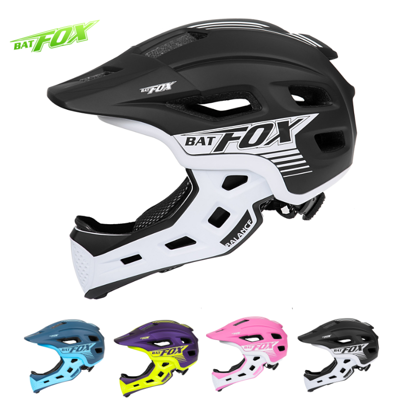 Motorcycle Gear Kids - BATFOX Fahrradhelm für Kinder Vollgesichts-Helm Abnehmbares
