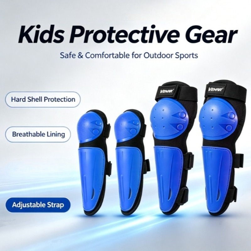 Motorcycle Gear Kids - Kinder-Motorrad-Schutzkleidung Motorrad-Knie- und Ellbogenschutz-Set Sport-Ellbogenhandschuhe Knieschutz