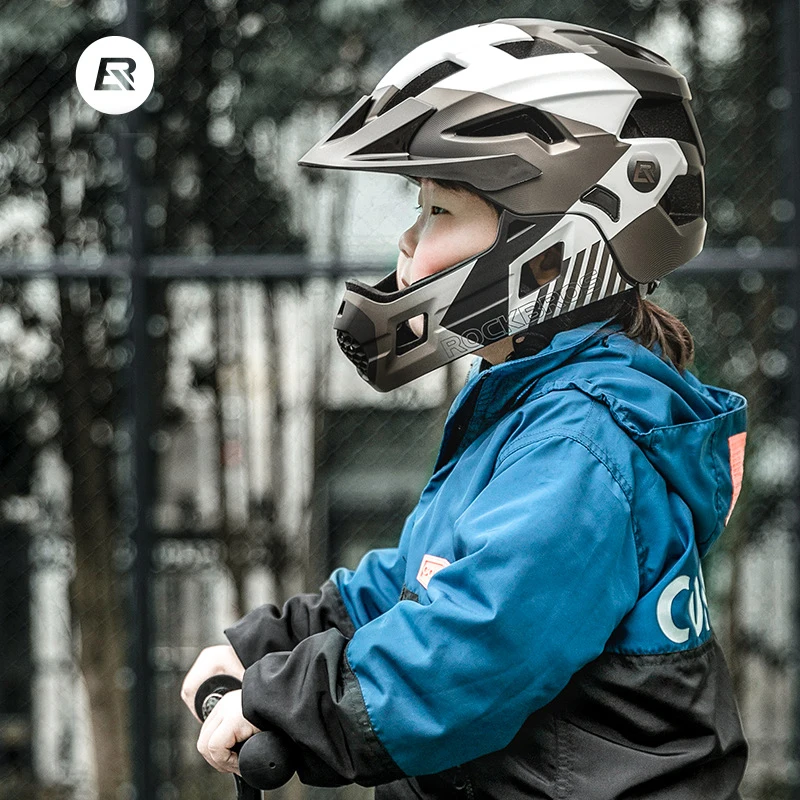 Motorcycle Gear Kids - ROCKBROS Kinder Abnehmbarer Vollgesichts-Fahrradhelm Kinder-Sporthelm für